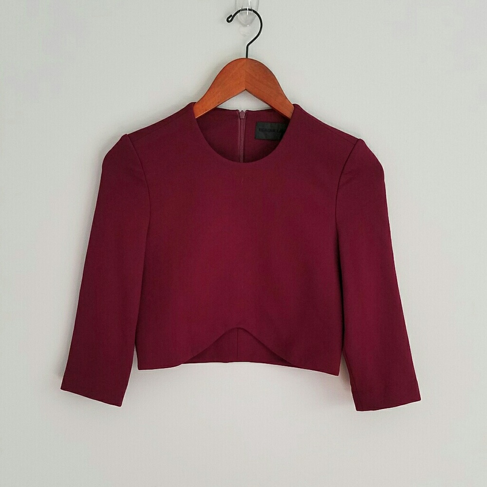 Blaque Label Sculpted Crop Top Burgundy Size XS